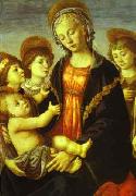 Sandro Botticelli Madonna and Child, Two Angels and the Young St. John the Baptist oil on canvas